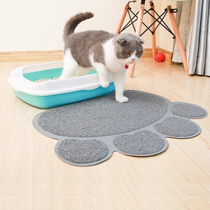 Hohe qualität Pfote Form <span class=keywords><strong>Pet</strong></span> Schüssel Matte Wasserdichte Lebensmittel PVC Hund Fütterung Matte innen floormat - Product Image 3