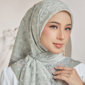 Voile floral imprimé sur mesure Bandanas ethniques femmes carré printemps musulman Hijabs châles respirant toutes saisons Designer Collection - Product Image 2