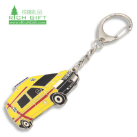 Porte-clés de voiture en alliage de zinc estampé émaillé avec logo personnalisé, design mode - Imperméable et léger, souvenir promotionnel