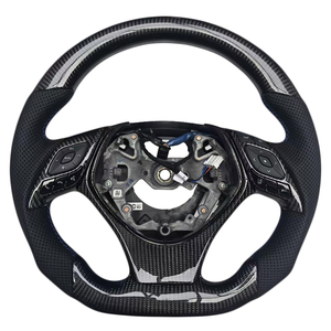 Nouveaux produits explosifs : Volant en cuir perforé en fibre de carbone avec LED pour Toyota C-HR 2018 - Product Image 1