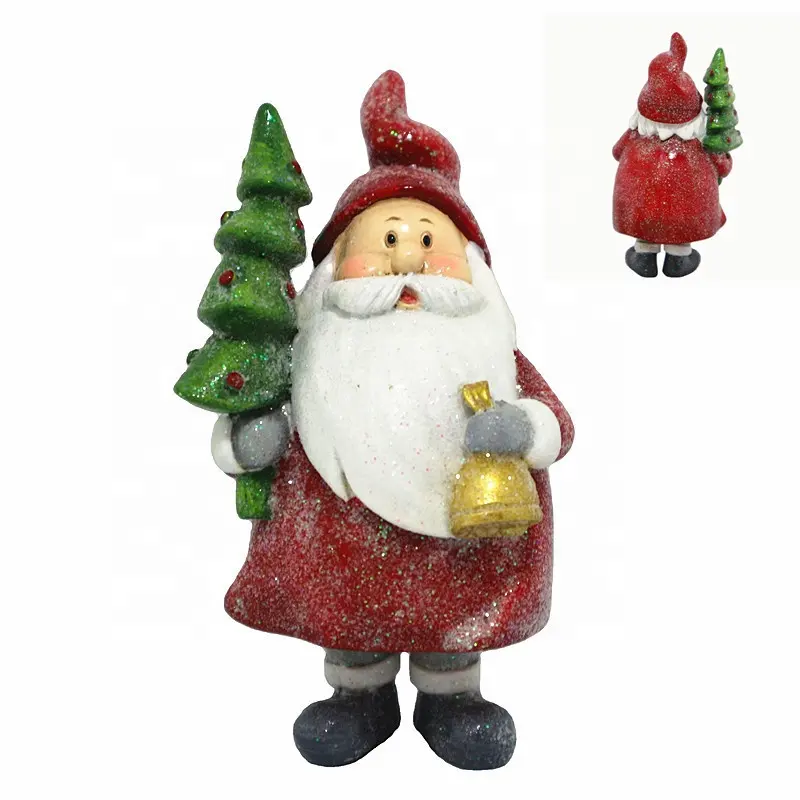 Mini Christmas Cute Figurine statua di babbo natale consegna regali decorazione artigianale in resina per la casa