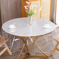 0.08-0.15MM nappe ronde transparente protecteur bureau buvard tapis clair étanche anti-rayures couverture de Table pour la décoration intérieure