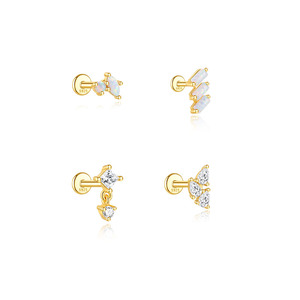 Pendientes de Ópalo con Diseño Moderno CANNER, Pendientes de Plata de Ley 925 con Forma de Gota de Agua - Product Image 1