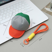 Dompet Mini Bentuk Topi Baseball, Tas Gantungan Kunci Mini, Casing Earphone Jala Warna Permen Terlaris, Tas Penyimpanan Multifungsi