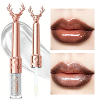 Gloss à lèvres effet miroir argenté en forme de cerf, hydratant, longue tenue, brillant, liquide, cosmétique OEM, marque privée, vente chaude