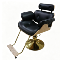 Fauteuil de Barbier Moderne Rétro avec Pompe Hydraulique, Conception Robuste pour Salon de Coiffure, Chaise de Barbier