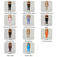 Ensembles de sport sans couture pour femmes en gros Combinaison d'entraînement douce et respirante Soutien-gorge push-up Leggings taille haute 2 pièces Ensembles d'entraînement Combinaison de yoga