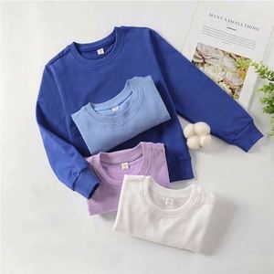 Ensemble de 2 pièces en coton pour enfants, manches longues, couleur unie, vêtements de sport personnalisés avec logo, vêtements pour enfants - Product Image 4