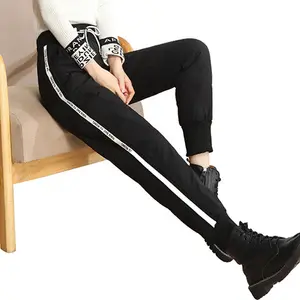 Women's outer wear high waist warm duck down plus size ankle-tied slim fit slimming and fashionable sports down cotton pants