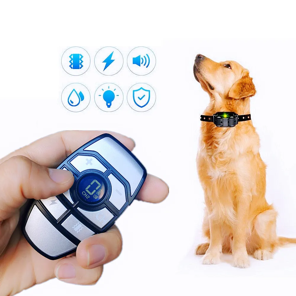 Collare di addestramento antiabbaio impermeabile mini formato elettronico ricaricabile per cani da 800m con controllo remoto per animali domestici