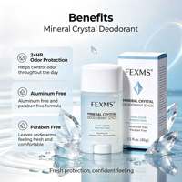 Déodorant stick minéral en cristal à marque privée, protection anti-odeurs 24h, sans aluminium, sans parabène, soin des aisselles frais et propre