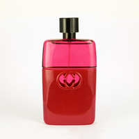 Perfume Femenino, Envase Rectangular Opaco Rojo Rosado, Tapa con Emblema Bronce, Caja Borgoña, Pasión, San Valentín, Larga Duración