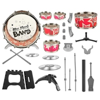 6 adet çocuklar davul seti bateri seti caz davul seti ile katlanır merdiven iskemle zil pedalı Drumsticks perküsyon enstrüman