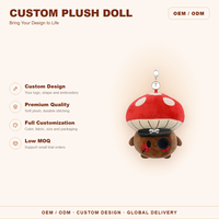 Porte-clés en peluche personnalisé en forme de champignon pirate, pendentif en peluche de dessin animé, breloque de sac douce, cadeau d'Halloween