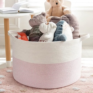 Panier à <span class=keywords><strong>linge</strong></span> sale extra large en <span class=keywords><strong>corde</strong></span> de coton écologique tressé avec poignée - Product Image 5