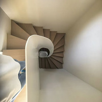 Design créatif moderne Escalier en colimaçon en acier courbé personnalisé en usine pour villas et hôtels