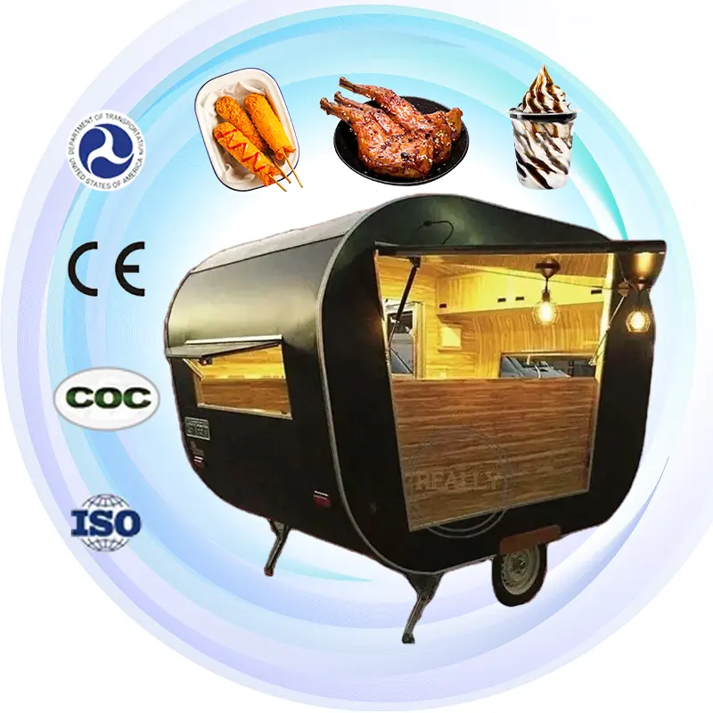 Oem Retro Ijs Automaat Vrachtwagens Ce Dot Goedgekeurd Snelle Koffie Catering Kar Mobiele Food Trailer Te Koop Europa