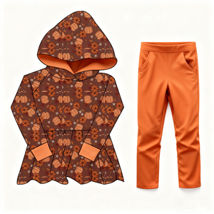 Conjunto Informal de Primavera para Niña, <span class=keywords><strong>Sudadera</strong></span> con Capucha y Leggings Ajustados, Estampado de Calabaza y Pavo - Product Image 6