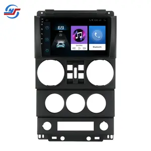 Autoradio Android 9 ", 2 Din, Carplay, Android Auto Frame, Navigation multimédia pour Jeep Wrangler 3 2008 2009 2010