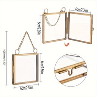 Cadre photo carré en verre et laiton de haute qualité, décoration murale pour mariage, maison, bureau, idée cadeau