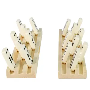 GIBBON ET-235082 Premium Holz Domino Fliesen Halter Racks 8er-Set Domino-Spiele ohne Domino