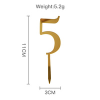 Bestseller Acryl-Zahlen Cake Topper für Geburtstag Hochzeit Jubiläum Party Dekoration Goldene Zahlen für Tortendekoration Zubehör