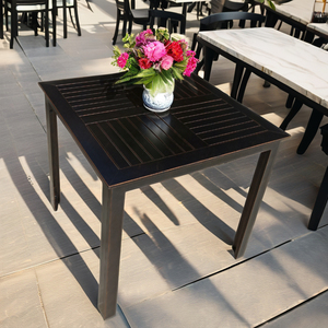 Outdoor Furniture Modern Restaurant Metal Table Aluminum Outdoor <b>Square</b> Dining Table AL17 Outdoor Dining Table <b>Set</b> AL17 - Product Image 2