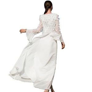 SH0124 nuevo tres d Patchwork cuentas adornadas vestido blanco modesto ropa islámica Oriente Medio <span class=keywords><strong>Marruecos</strong></span> mujeres <span class=keywords><strong>vestidos</strong></span> <span class=keywords><strong>de</strong></span> <span class=keywords><strong>novia</strong></span> - Product Image 5