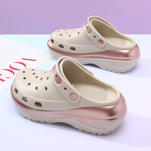 White Silver Women's <b>Clogs</b> EVA Sole Height Increasing Non Slip Outdoor Beach Sandals Size 34-41 - Product Image 3