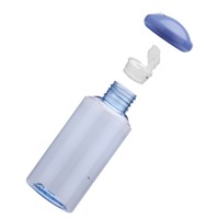 Botella de agua pura cilíndrica con hombro oblicuo y tapa de rosca de 24 dientes, 100ml, para tónico cosmético, champú, de plástico, impresa con serigrafía