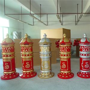 Popular fibra de vidrio Navidad Santa Mail Box suministros de decoración al aire libre con pintura centro comercial decoración de Navidad - Product Image 6