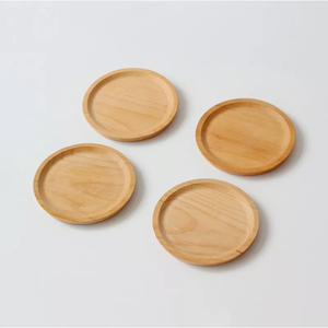 High Quality Round Wood Coaster Set for Coffee Blank Pallet <b>Cup</b> <b>Mat</b> Tray With Embossed and Cut Features - Product Image 5