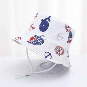 Verstellbares Kinnband 100% Baumwolle Blumenmuster UV-Schutz Kinder Bucket Hat Kinder Fischerhut Sonnenhut für Outdoor-Aktivitäten - Product Image 5