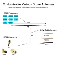 Antenne FPV UAV omnidirectionnelle en forme de T 915 MHz, 10 dBi, polarisation verticale, 50 ohms, VSWR≤1.5, ABS, OEM personnalisé