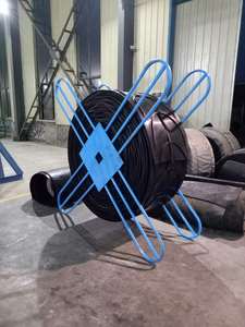 Sabuk konveyor atas kasar Anti selip EP300/2 sabuk konveyor permukaan karet bertekstur sabuk kasar