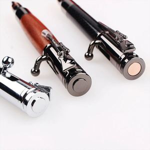 Luxury Musket Woodturning Kit Brass Ballpoint <b>Pen</b> with Custom Logo Bullet Bolt Action 0.7 mm Writing Width for Business Gift - Product Image 5
