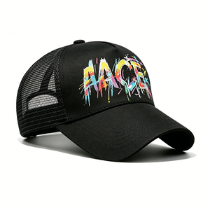 Gorra Trucker Graffiti ACE Negra de Lona con Malla Trasera, Estampado Colorido, Estilo Urbano, Deportiva, Ajustable, Unisex - Product Image 6