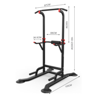 Station de dips en acier à hauteur réglable, barre de traction multifonction, équipement de fitness pour la musculation du haut du corps à domicile