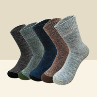Chaussettes mi-mollet décontractées pour hommes, doublées polaire, en tissu éponge, épaisses et chaudes pour l'hiver, style ras du cou, respirantes, avec positionnement du logo ODM, vente en gros