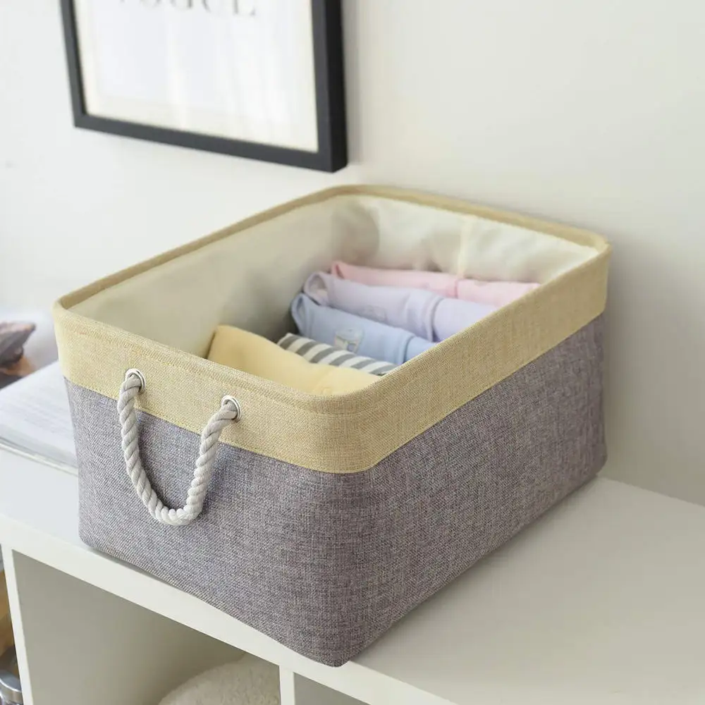 Square Canvas Collection Box Faltbare Aufbewahrung sbox Home Storage Storage Bucket Reise korb Stoff