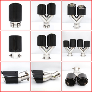 Embout d'échappement de voiture à vente chaude, modifié, bord droit, acier inoxydable, système d'échappement universel, 5 pouces, noir mat - Product Image 3