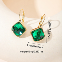 Pendientes Colgantes Dorados Deslumbrantes con Diseño Cuadrado y Bezel de Cojín, con Cristales Grises Ahumados en Patrón de Tablero de Ajedrez, Joyería de Moda para Mujer, Regalo