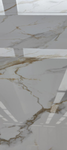 <span class=keywords><strong>Azulejos</strong></span> Decorativos de Porcelanato Foshan 60x120 75x150cm con Aspecto de Mármol Dorado para Paredes, Hoteles y Pisos de Hogar - Product Image 4