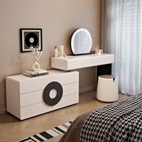 Coiffeuse pour coin maquillage avec miroir, meuble de chambre à coucher, coiffeuse en bois, bureau multifonctionnel pour la maison, chambre à coucher