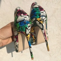 Chaussures à talons aiguilles pointus pour femmes, escarpins de mariage, à talons hauts, colorés, imprimé serpent, 12 cm 10 cm 8 cm, vente en gros, nouvelle collection, 2020