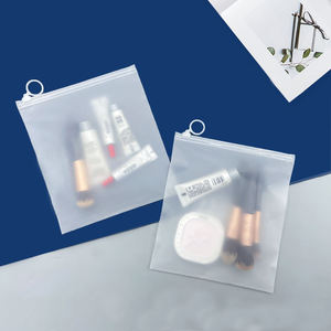 Hot Sale Clear Frosted Zipper <b>Bag</b> Custom Logo Zip <b>Lock</b> <b>Bags</b> CPE Plastic Sock Packaging Pouch <b>Bag</b> Zipper <b>Bags</b> with White Ring - Product Image 6