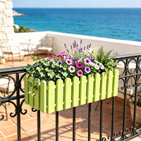 Jardinières de balcon avec support métallique, jardinière rectangulaire auto-arrosante pour fenêtre, bac à légumes pour rebord de fenêtre