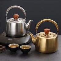 Bouilloire à thé en acier inoxydable 304 avec infuseur amovible, style rétro portable, luxe léger, vintage, compatible cuisinière, pour la maison