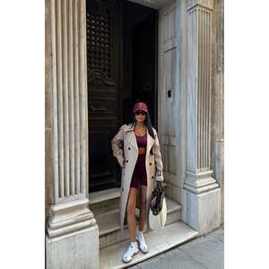 Abrigo de Piel de Visón Osanna para Mujer, Piel de Cordero Genuina, Decoración con Botones, Estilo Casual, Impermeable, Cierre con Cinturón, Temporada de Invierno - Product Image 6