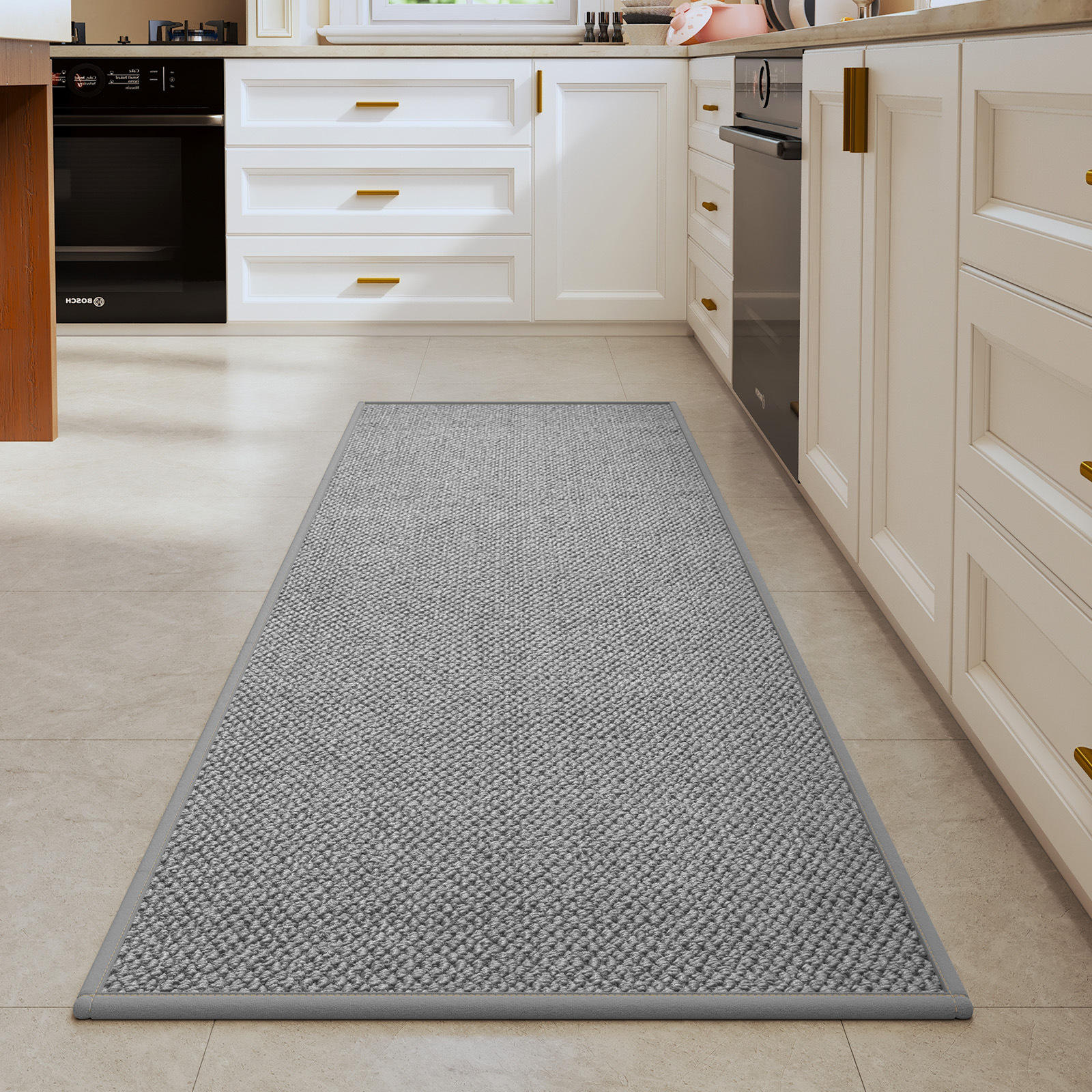 เสื่อครัวโพลีโพรพิลีน - ลายสับปะรด สีเทา